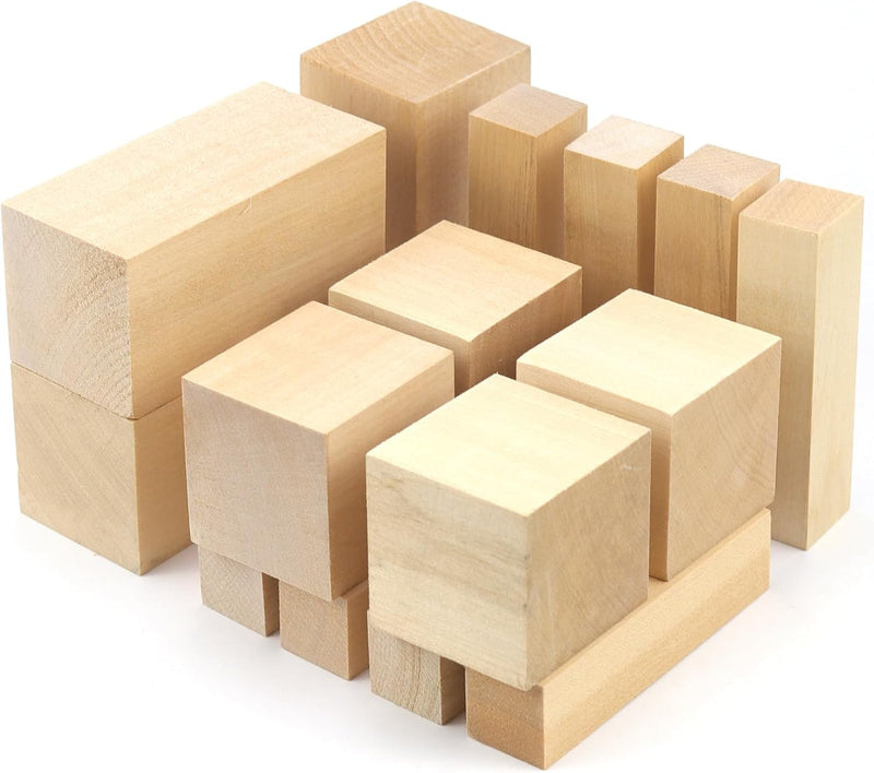 Rierousy Lindenholz zum Schnitzen, Holzblöcke zum Basteln, Schnitzholz Set, Balsaholz, Holzblock Mas