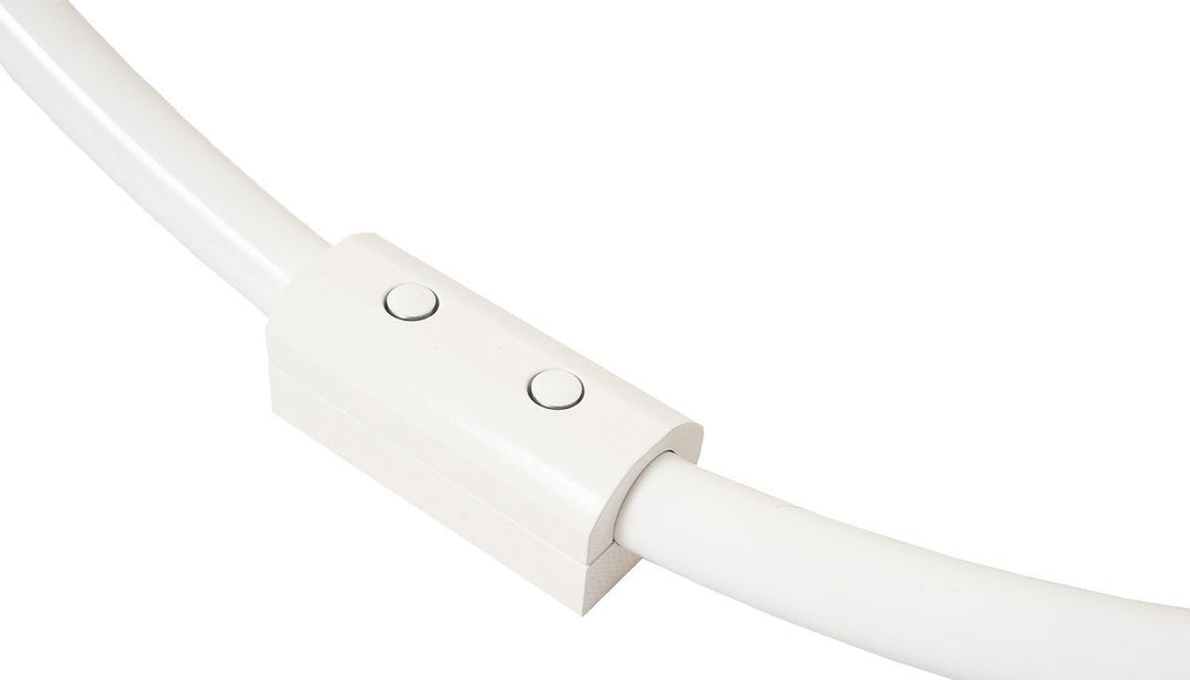 Ekershop ALU RINGSTANGE Weiss RUND Ø 80 cm DUSCHVORHANGSTANGE WINKELSTANGE FÜR
