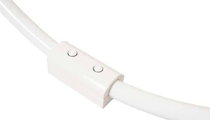 Ekershop ALU RINGSTANGE Weiss RUND Ø 80 cm DUSCHVORHANGSTANGE WINKELSTANGE FÜR