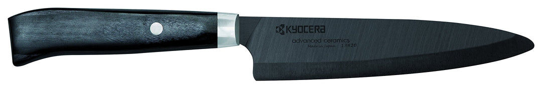 Kyocera Keramikmesser, Universalmesser, Klinge 13 cm, schwarze Klinge aus Zirkoniakeramik, handgesch
