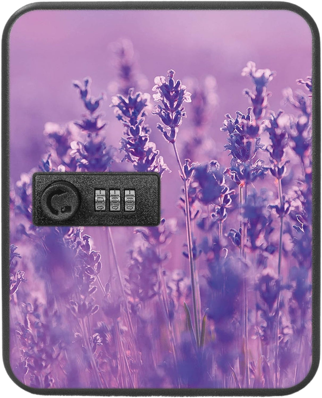 banjado® Burg-Wächter® abschliessbarer Schlüsselkasten mit Motiv Lavendelmeer für 20 Schlüssel - Sch