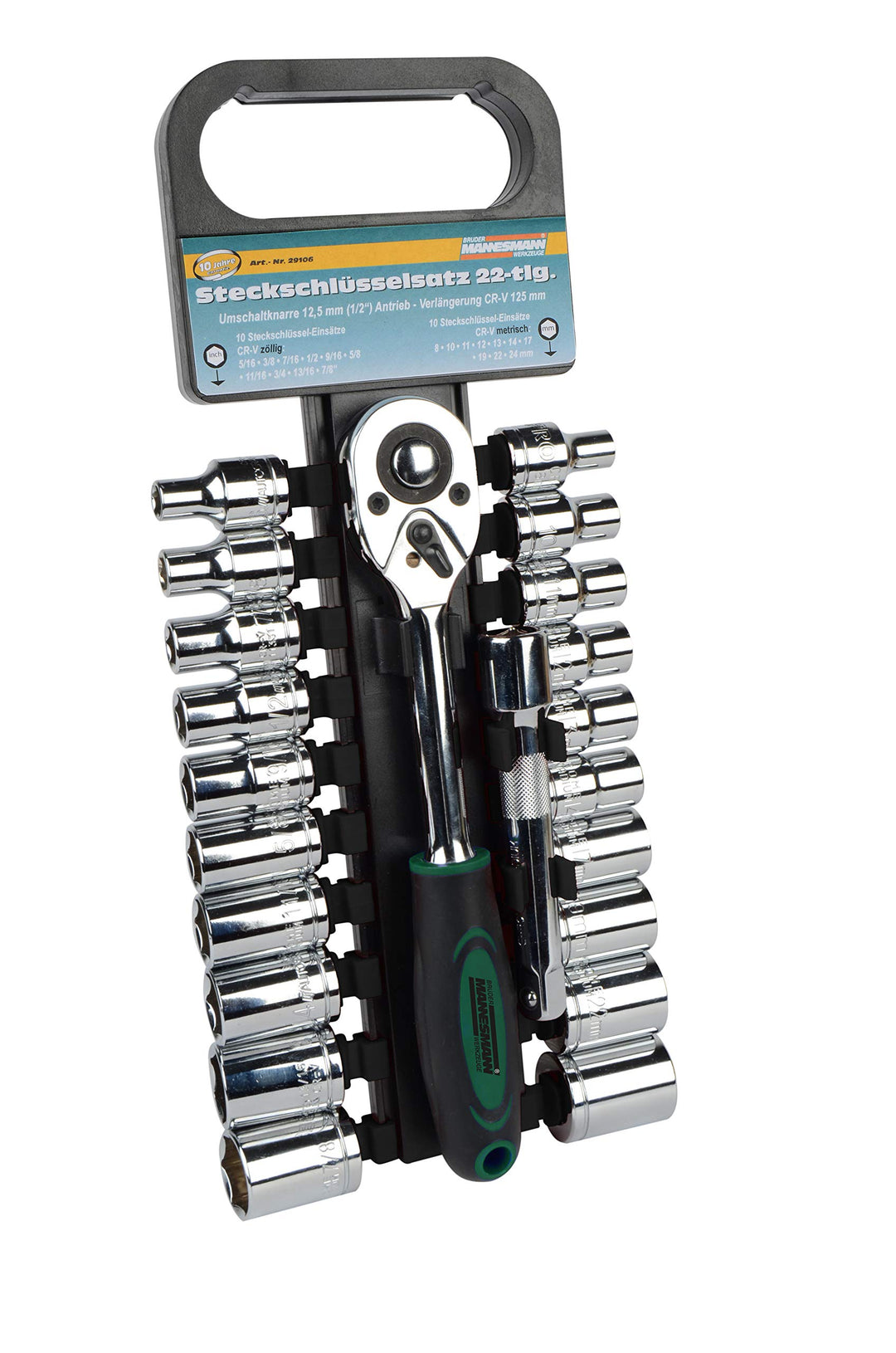 Brüder Mannesmann Werkzeuge M29106 Steckschlüsselsatz 1/2" 22-tlg