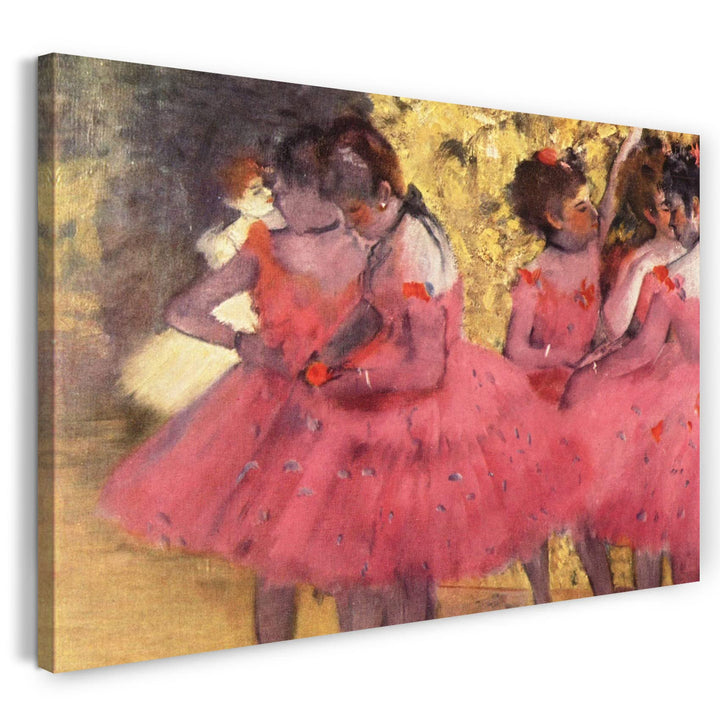 Leinwand (80x60cm): Edgar Degas - Die pinken Tänzerinnen vor dem Ballet 80x60 cm, 80x60 cm
