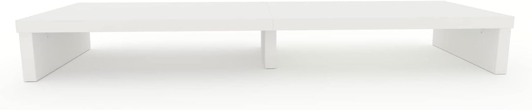 Henor Doppelter TV Riser aus Holz. 120 x 35 x 15 cm. mattweiss. Unterstützt +100 kg. Mattweiss 120x3