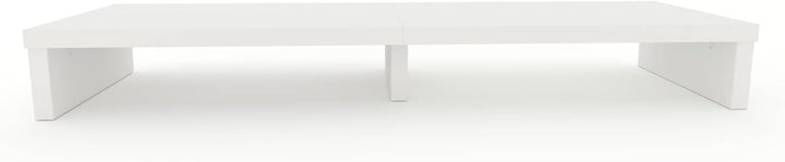 Henor Doppelter TV Riser aus Holz. 120 x 35 x 15 cm. mattweiss. Unterstützt +100 kg. Mattweiss 120x3