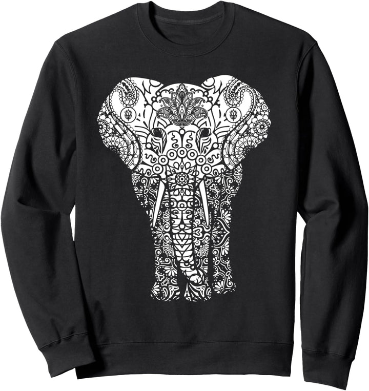 Mandala Elefant Hastin Gaja Muster Yoga Sweatshirt