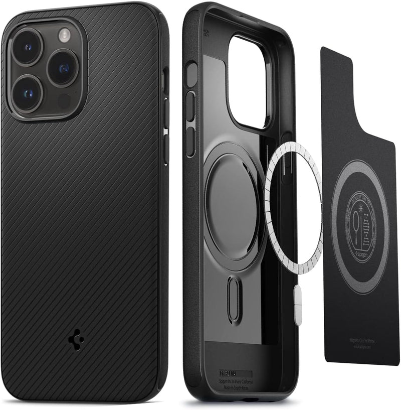 Spigen Mag Armor MagFit Hülle für iPhone 14 Pro für MagSafe Magnetisch Case Handyhülle -Matte Black,