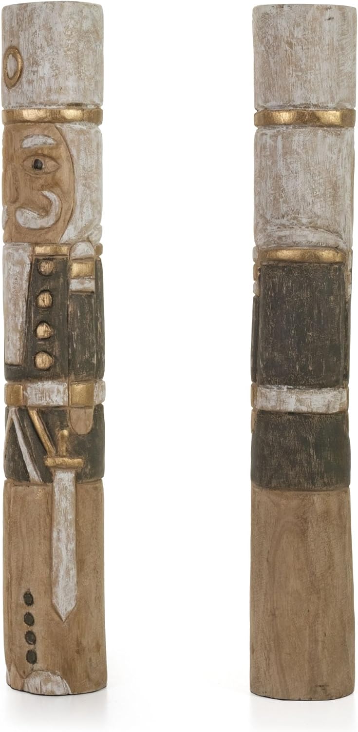 Moritz Nussknacker Holzfigur 61 cm handgefertigte Weihnachtsdekoration aus Mangoholz geschnitzt und