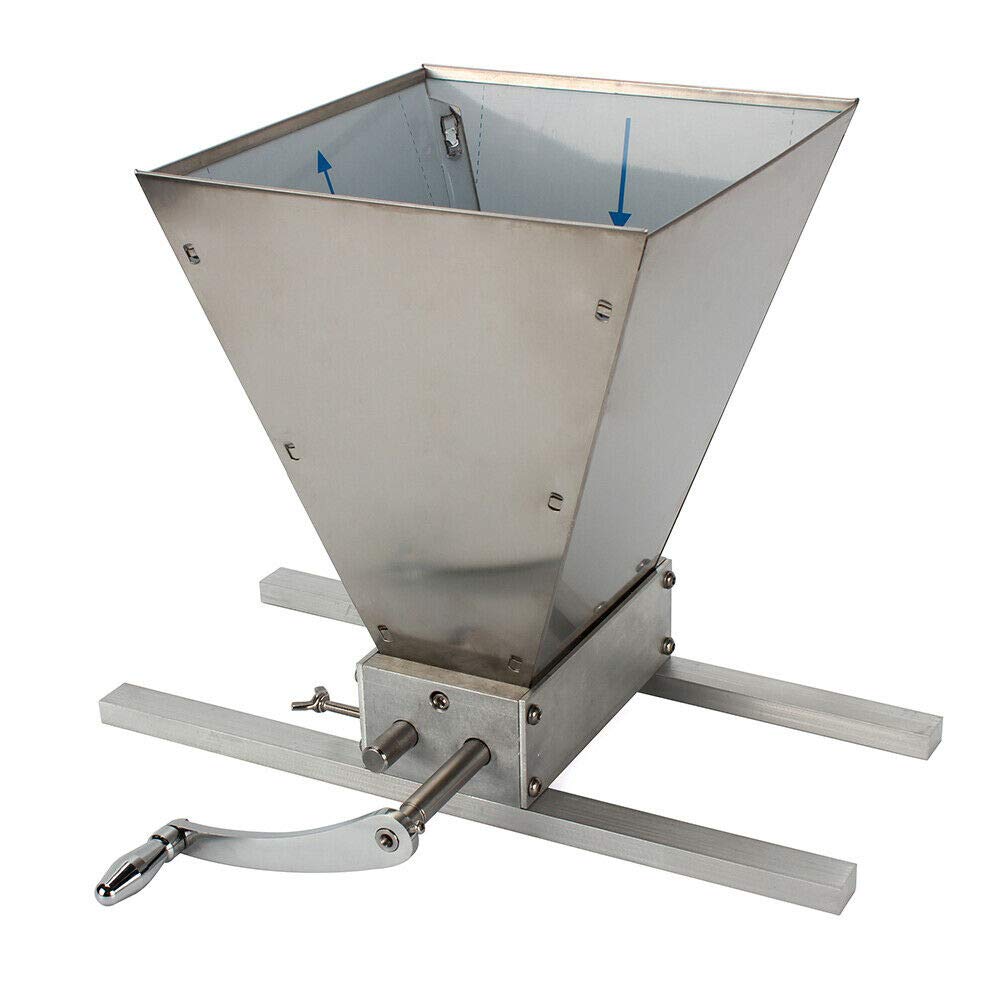 BAOCHADA Getreidebrecher Schrotmühle Malzmühle mit 4L Trichter, Manuelle Getreidemühle Walzenmühle F