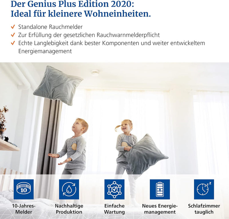 Hekatron 31-5000020-13-01 Rauchmelder Genius PLUS mit integrierter Batterie (10 Jahre Lebensdauer) –