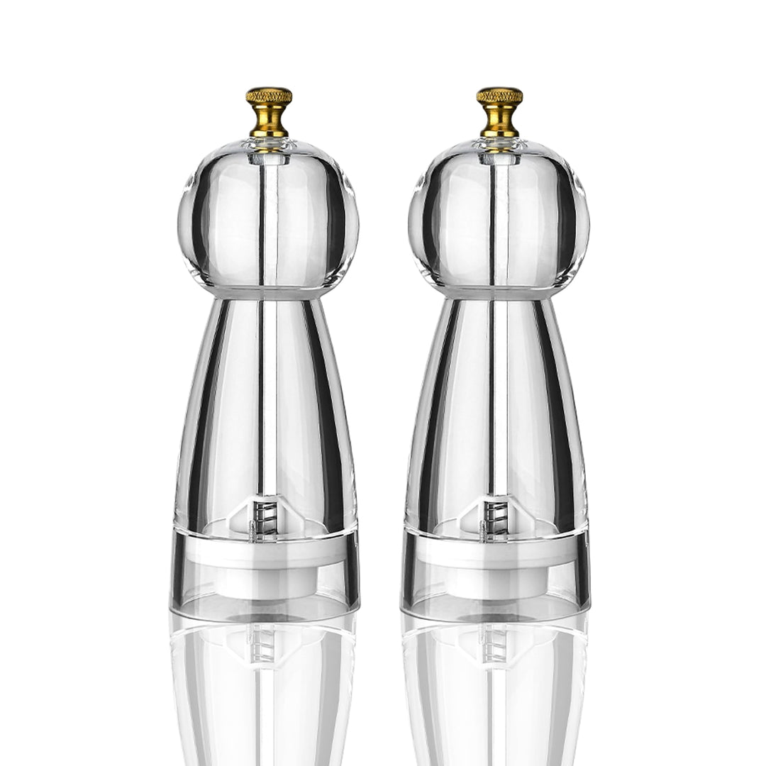 Pfeffermühle &amp; Salzmühle Set Aus Transparentem Acryl Mit Keramik Mahlwerk 2er Set, Nachfüllbar &amp; Mit
