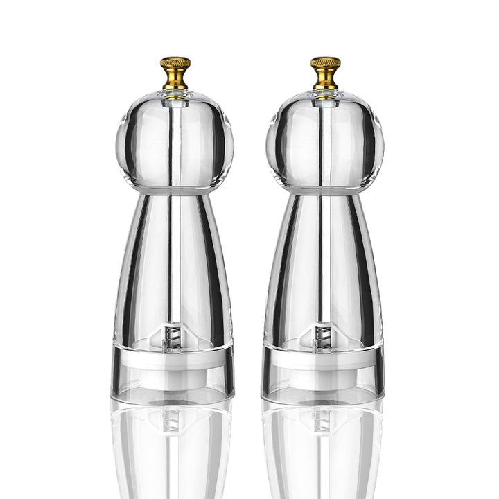 Pfeffermühle &amp; Salzmühle Set Aus Transparentem Acryl Mit Keramik Mahlwerk 2er Set, Nachfüllbar &amp; Mit
