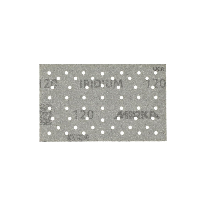 Mirka Iridium Premium-Schleifpapier 81x133mm Klett 54-Loch, Korn 120, 100 Stk / Zum Schleifen von La