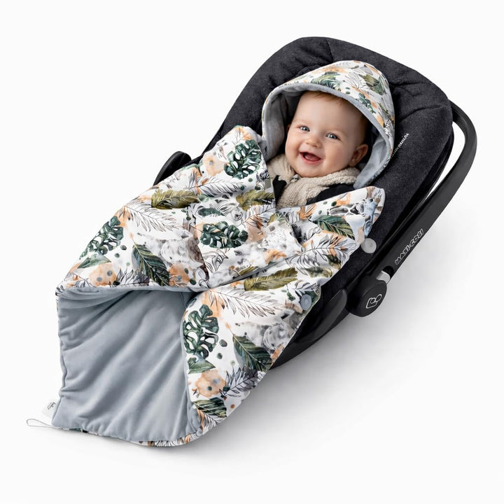 Einschlagdecke für Babyschale Autositz mit Füllung Wattiert Ganzjährig Übergang Frühling, Universal