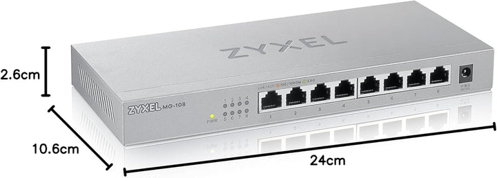 Zyxel 2,5G Multi-Gigabit Unmanaged Switch mit acht Ports für Home Entertainment oder SOHO-Netzwerke