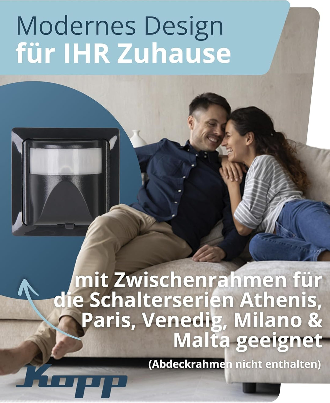 Kopp Infra Control R 180 Grad UP IP 20, 1 Stück, anthrazit, 808405188 3-Draht Anthrazit, 3-Draht Ant