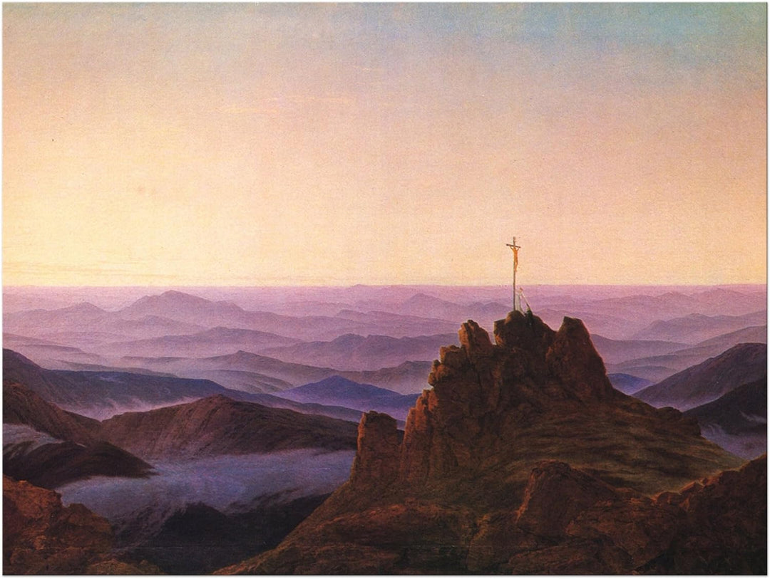 Bilderdepot24 Bild auf Leinwand | Caspar David Friedrich Morgen im Riesengebirge in 70x50 cm als Wan