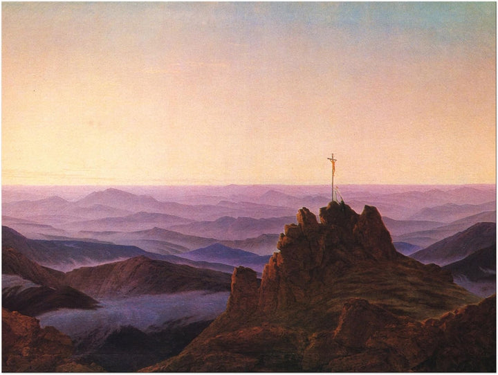 Bilderdepot24 Bild auf Leinwand | Caspar David Friedrich Morgen im Riesengebirge in 70x50 cm als Wan