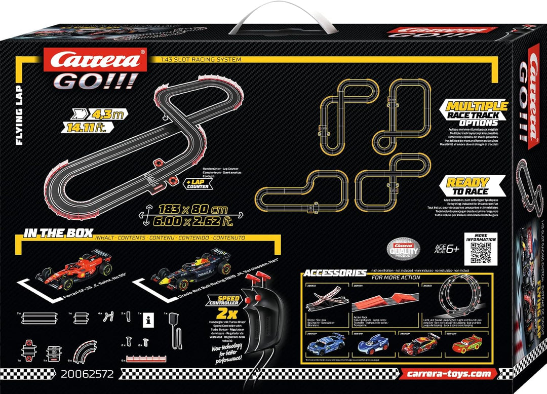 Carrera - 20062572 - Carrera GO!!! Flying Lap Rennbahn-Set I Rennbahn mit lizensierten Slotcars | bi