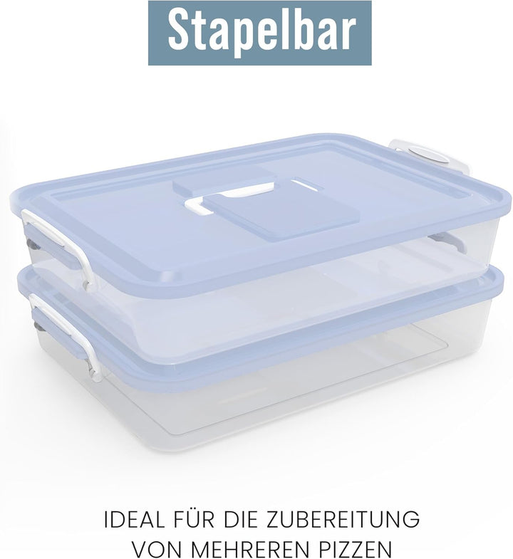 Chef Pomodoro Pizzaballenbox – Pizza Box – Pizzaballenbox mit Deckel – Pizzabox – Pizzateigbehälter
