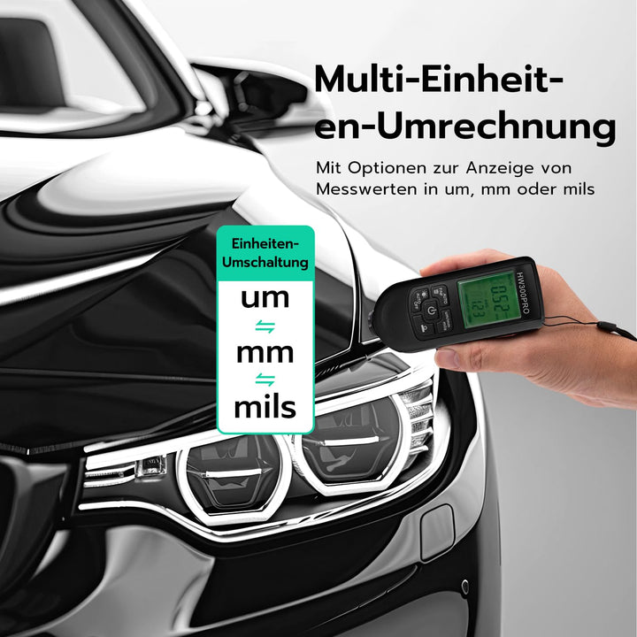Digitales Schichtdickenmessgerät, Lackmessgerät Auto mit Tragbarem Seil,0-2000 um Lackdickenmessgerä