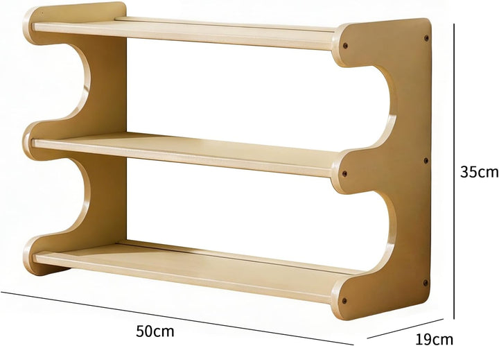 Gewürzregal aus Bambus für die Küche, 3 Ebenen Tischorganizer mit Bogen-Design, Schreibtischregal fü