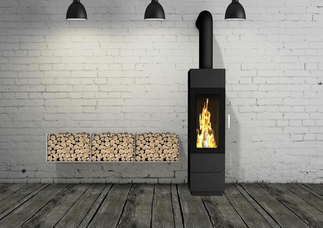 home3000 Kaminholzregal Designregal aus Metall in Weiss