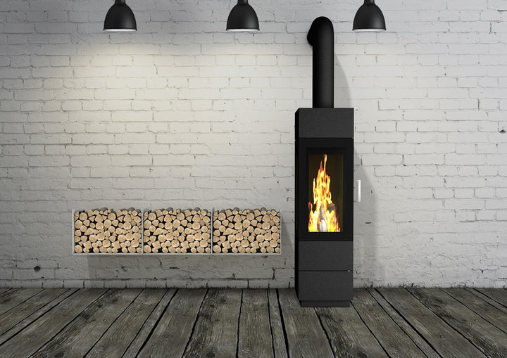 home3000 Kaminholzregal Designregal aus Metall in Weiss