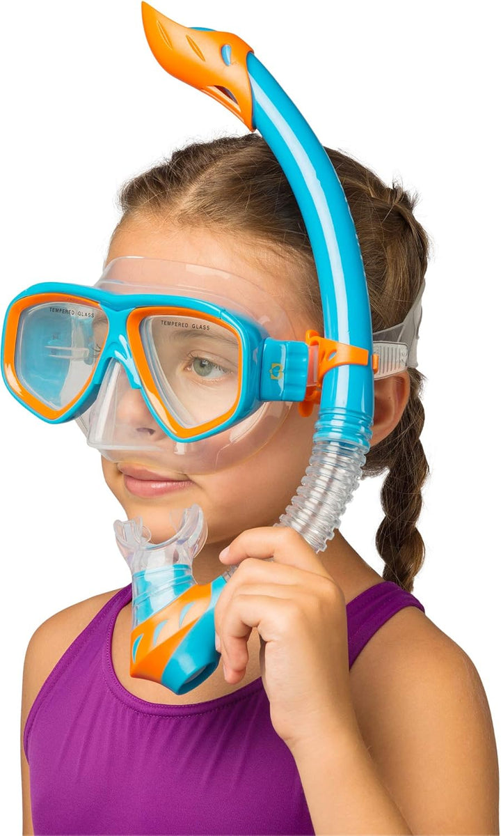 Cressi Rocks Kids Set, Blau/Orange, L/XL