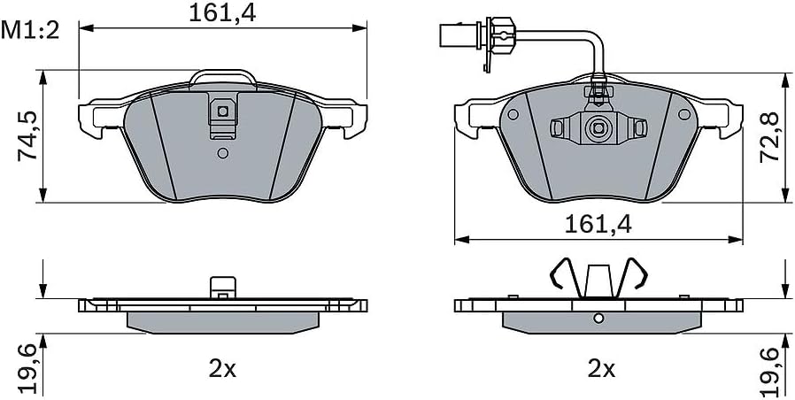 Bosch BP352 Bremsbeläge - Vorderachse - ECE-R90 Zertifizierung - vier Bremsbeläge pro Set