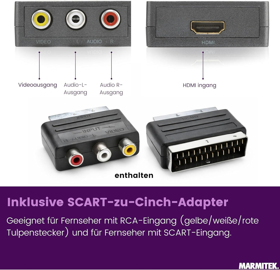HDMI zu SCART Adapter - Marmitek Connect HA13 - Digital Video Konverter - RCA - Composite - PAL - NT