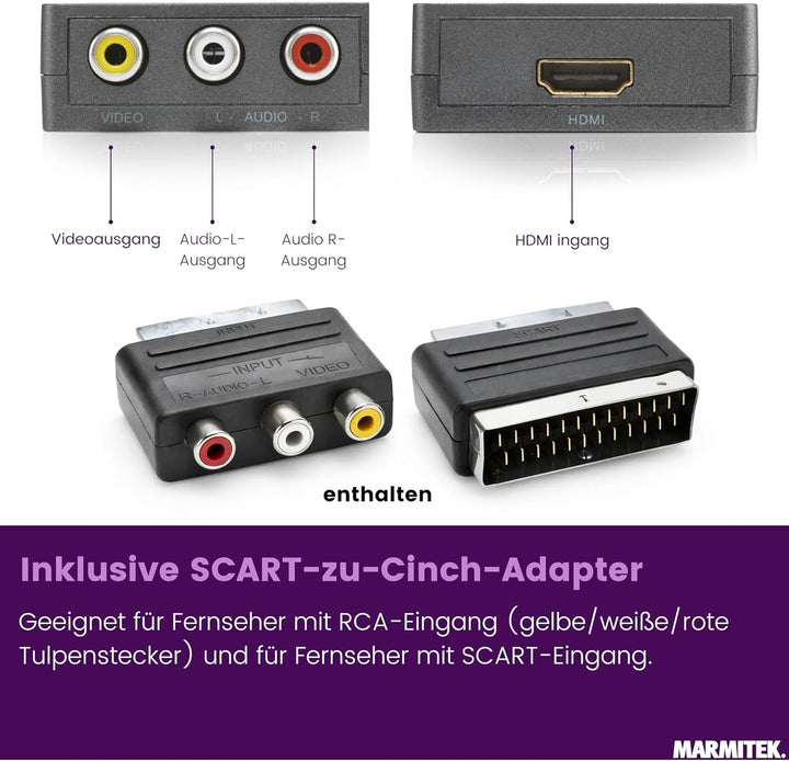 HDMI zu SCART Adapter - Marmitek Connect HA13 - Digital Video Konverter - RCA - Composite - PAL - NT