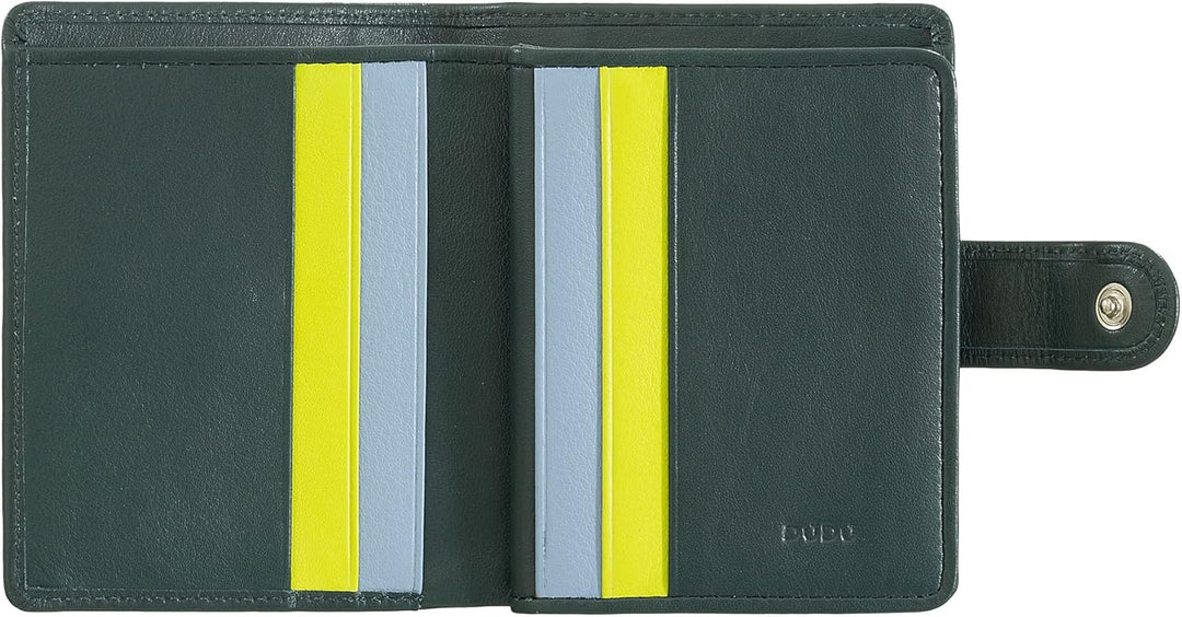 DUDU Damen Geldbörse aus echtes Leder, kleines Leder RFID-Kartenetui mit Reissverschluss, Münzfach,