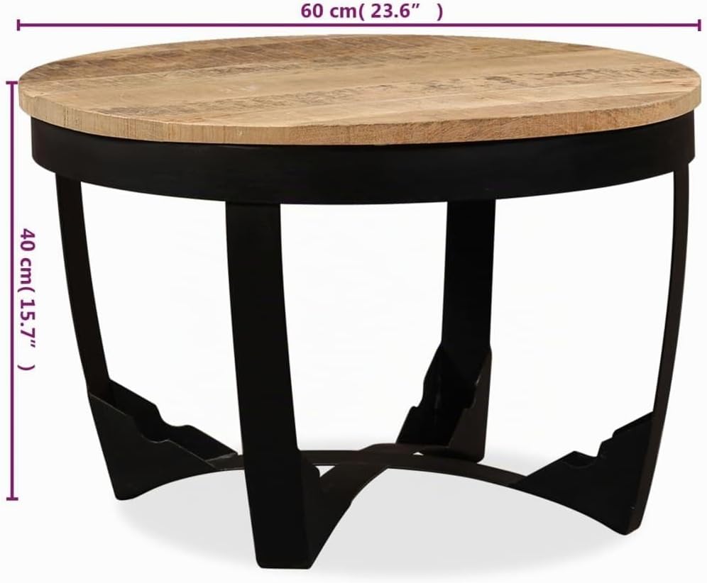 vidaXL Couchtisch Massivholz Kaffeetisch Wohnzimmertisch Beistelltisch Sofatisch Rund Tisch Wohnzimm
