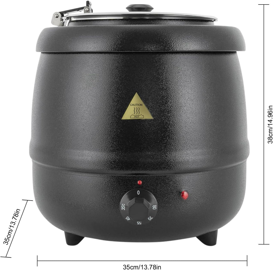 SuppenwäRmer Elektrisch 10l,SpeisenwäRmer Mit Klappdeckel,Suppentopf Suppenkesse 400w,35-80°C,Warmha