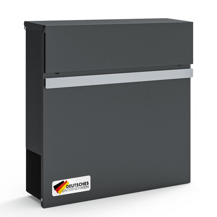 Floordirekt Moderner Briefkasten, mit Zeitungshalter, Deckel, abschliessbar mit Zeitungsfach & Edels
