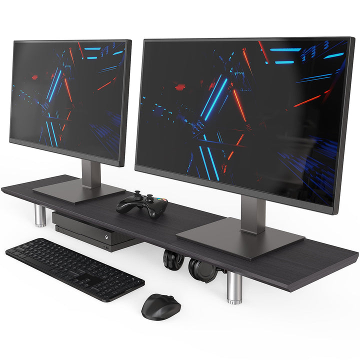 Fenge Grosser Monitorständer 100cm Dual Monitor Stands Riser mit Höhenverstellbarem Bein,Multifunkti