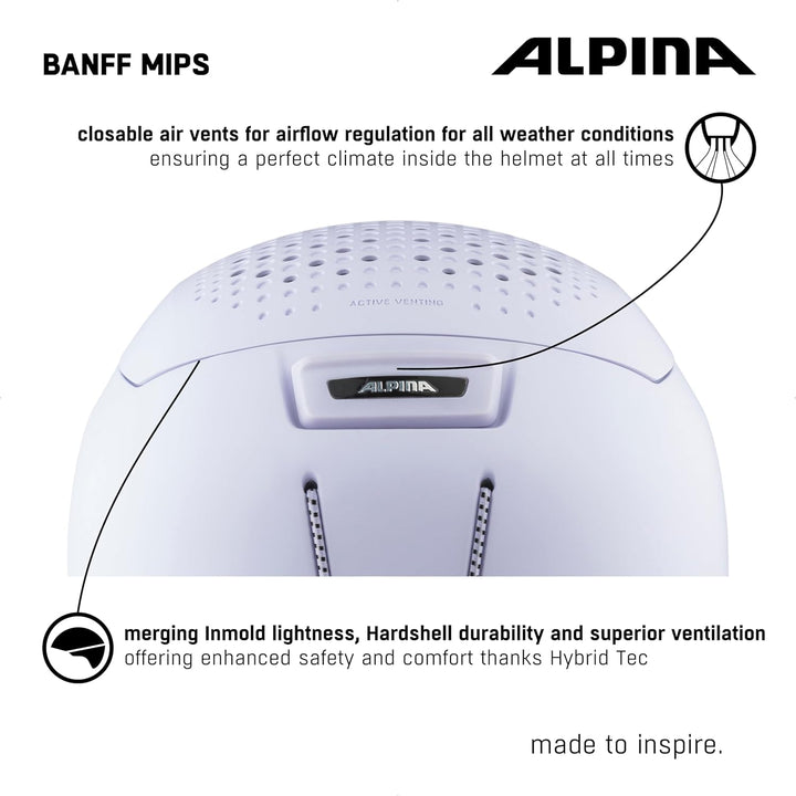 ALPINA BANFF MIPS - Nachhaltiger Lila matt MEDIUM (21.7 - 23.2 in), Lila matt MEDIUM (21.7 - 23.2 in