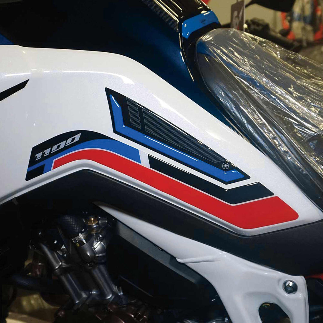 labelbike - 3D-Aufkleber Tankseitenschutz kompatibel mit Motorrad Honda Africa Twin 1100 2022 Schwar