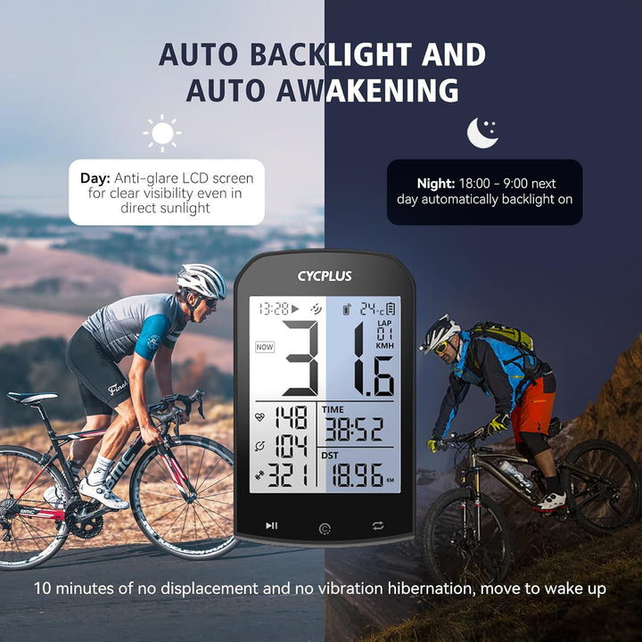 CYCPLUS GPS Fahrradcomputer Kabellos, wasserdichte Fahrrad Tachometer und Kilometerzähler, ANT+ Blue