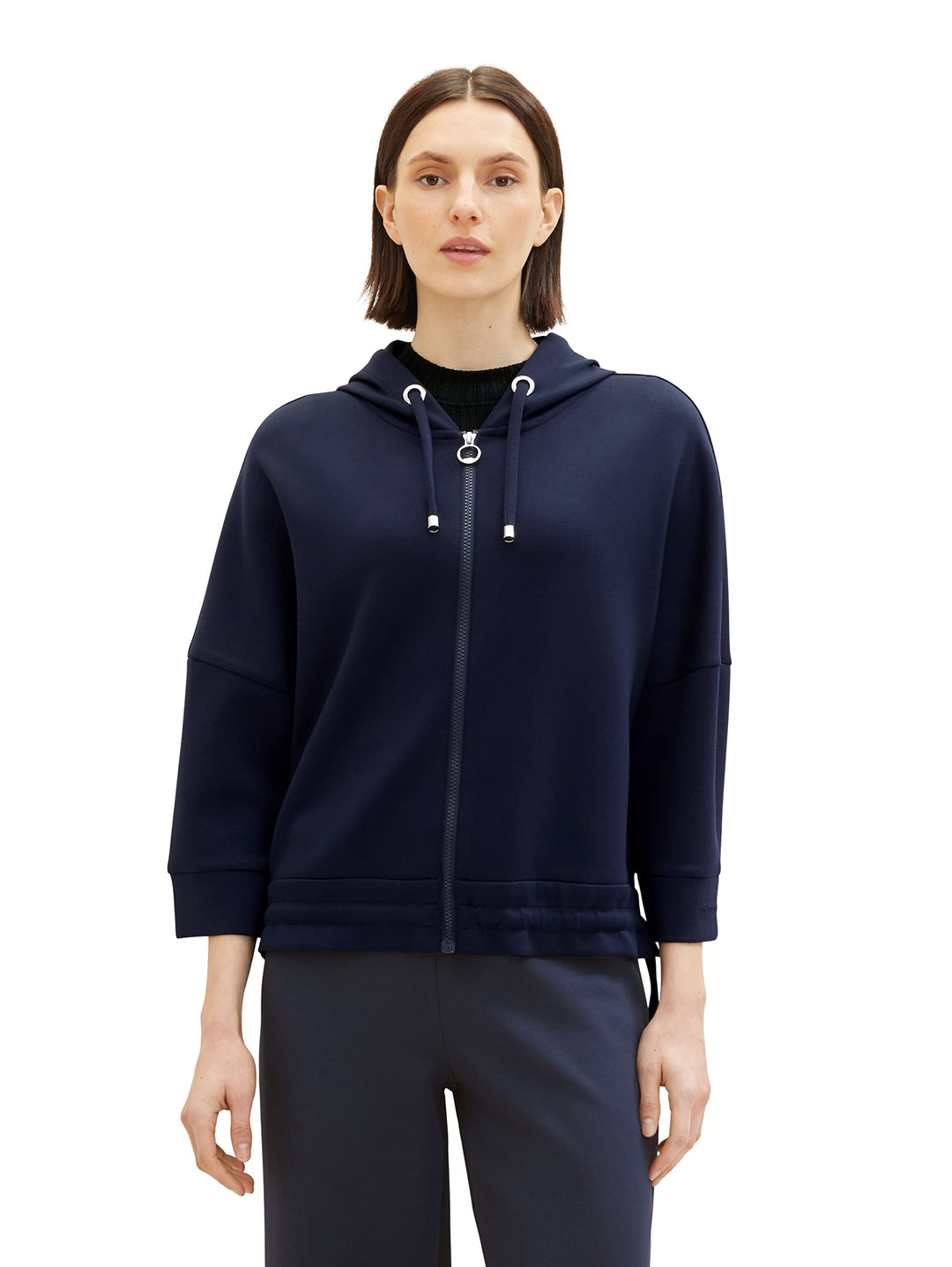 TOM TAILOR Damen Sweatjacke mit Kapuze XL 10668 - Sky Captain Blue, XL 10668 - Sky Captain Blue