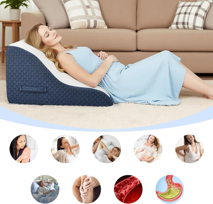 Babenest Kurvenform Keilkissen, Ergonomisches Orthopädisches Rückenkissen Hochdichter Schaumstoff Vi