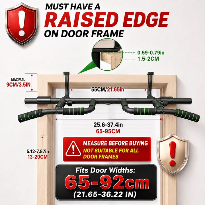 Klimmzugstange Türrahmen Ohne Schrauben, Pull Up Bar Door Frame mit 10 Griffpositionen für Vielseiti