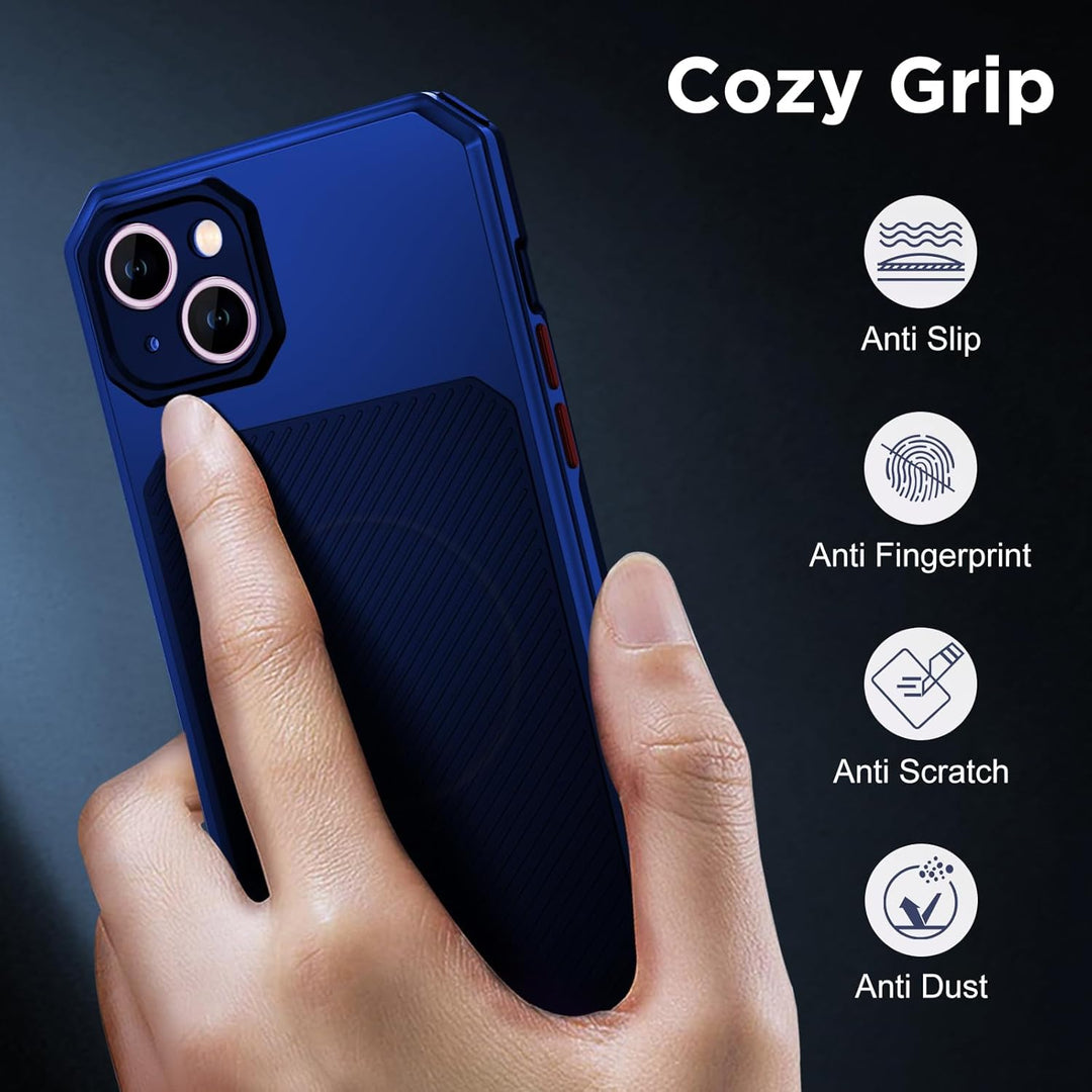 WIFORT Magnetisch Metall Hülle für iPhone 14 Plus Kompatibel mit MagSafe, mit 2 Stück Schutzglas, Mi