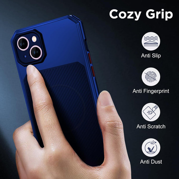 WIFORT Magnetisch Metall Hülle für iPhone 14 Plus Kompatibel mit MagSafe, mit 2 Stück Schutzglas, Mi