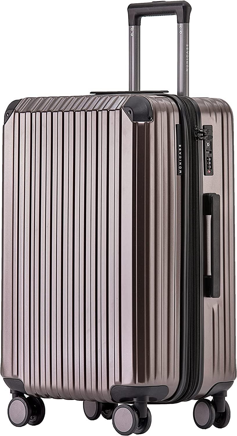 Münicase M816 TSA-Schloss Koffer Reisekoffer Trolley Kofferset Hardschale Boardcase (Coffee, Grosser