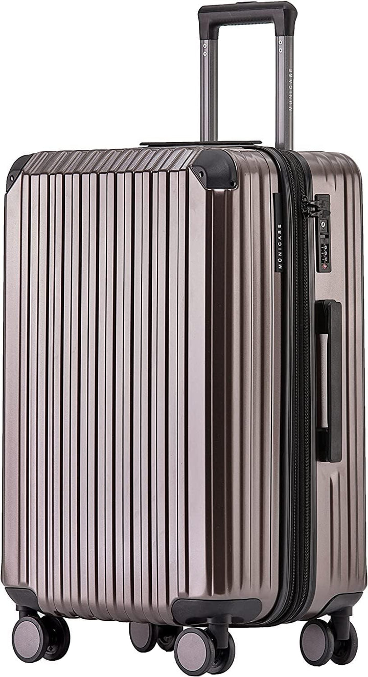 Münicase M816 TSA-Schloss Koffer Reisekoffer Trolley Kofferset Hardschale Boardcase (Coffee, Grosser