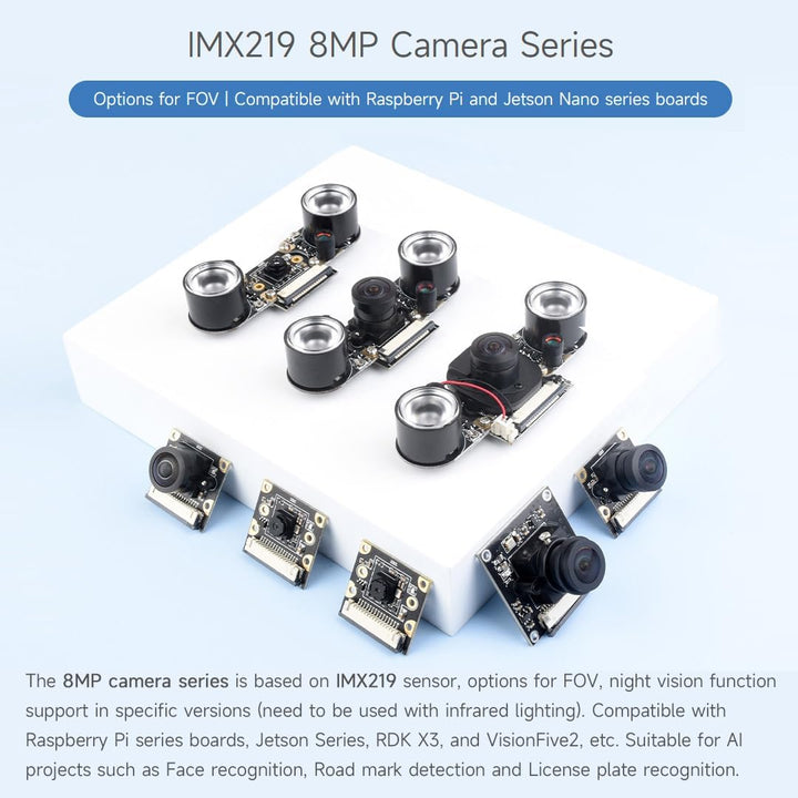 Waveshare IMX219-200 Camera Applicable for Jetson Nano Developer Kit Compute Module 3/3+, 8 Megapixe