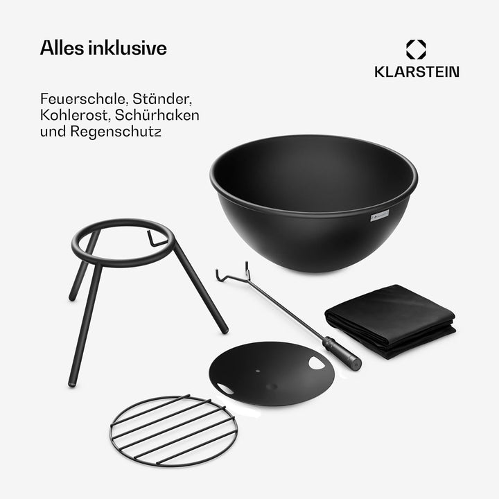 blumfeldt Feuerschale Fireball - Feuerstelle – Stahl-Feuerschale mit kippbarem 2-in-1-Design, 3 mm D