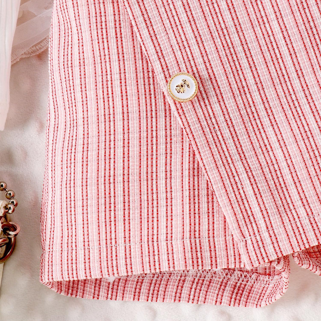 Kleinkind Baby Mädchen Outfits Rüschenärmel Gestrickt Bowknot Shirt + Elegant Mini Rock+ Baskenmütze